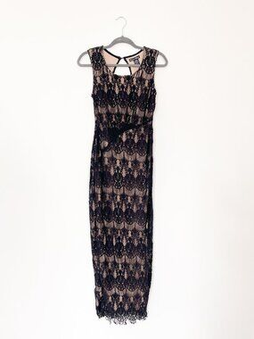 Rachel and Chloe Black Lace Maxi Dress